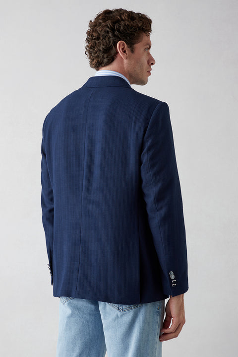 Medium Navy 6 Drop Regular Fit Standard Cut Blazer Jacket