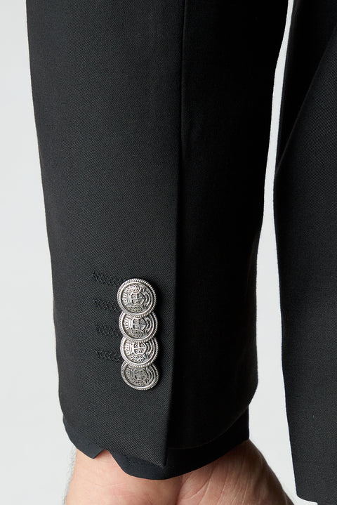 Siyah 6 Drop Regular Fit Standart Kesim Mono Yaka Blazer Ceket