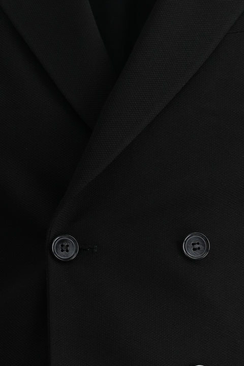 Black 7 Drop Slim Fit Narrow Cut Seasonal Double-Breasted Jacket