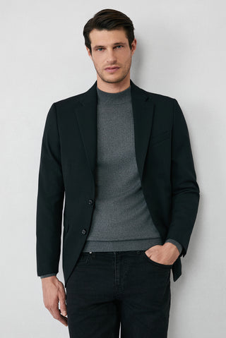  Siyah 7 Drop Slim Fit Dar Kesim Mevsimlik Klasik Ceket