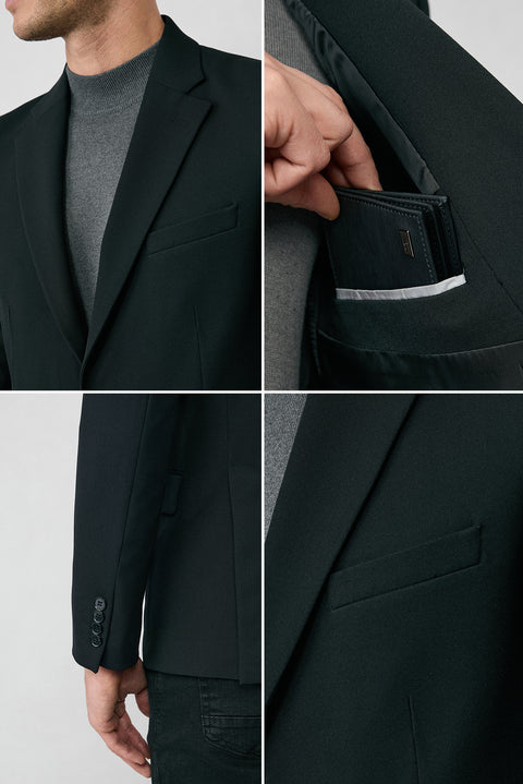 Black 6 Drop Regular Fit Standard Cut Seasonal Classic Jacket