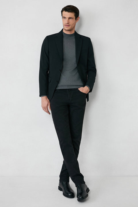Black 6 Drop Regular Fit Standard Cut Seasonal Classic Jacket