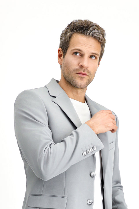 Medium Grey 6 Drop Regular Fit Standard Cut Seasonal Classic Jacket