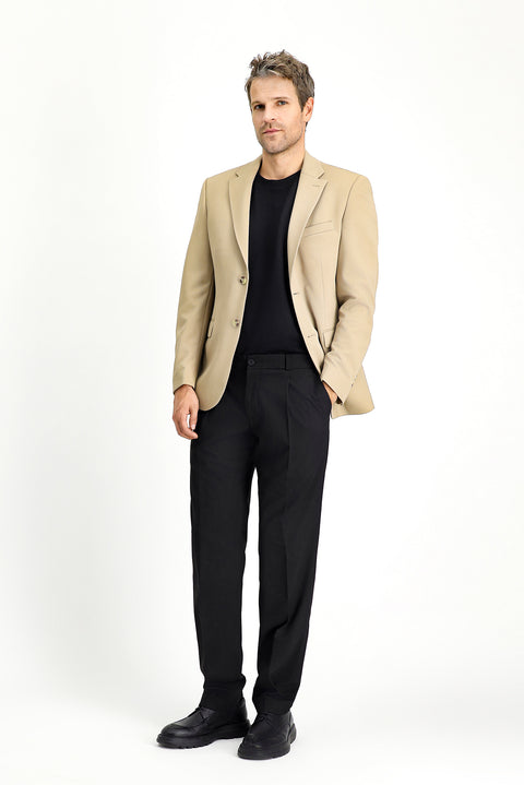 Light Beige 6 Drop Regular Fit Standard Cut Seasonal Classic Jacket