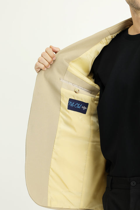 Light Beige 7 Drop Slim Fit Classic Seasonal Jacket