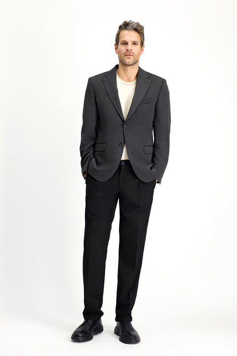 Koyu Antrasit 7 Drop Slim Fit Dar Kesim Mevsimlik Klasik Ceket