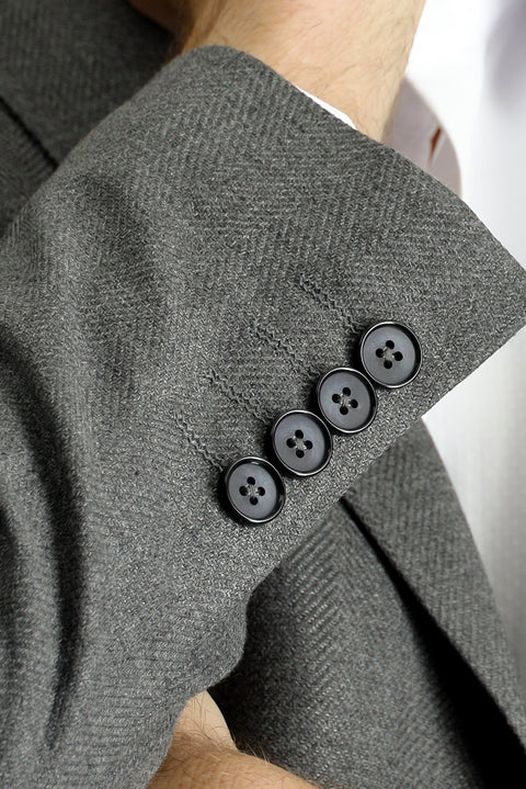 Dark Gray 7 Drop Super Slim Fit Extra Narrow Cut Patterned Blazer Jacket