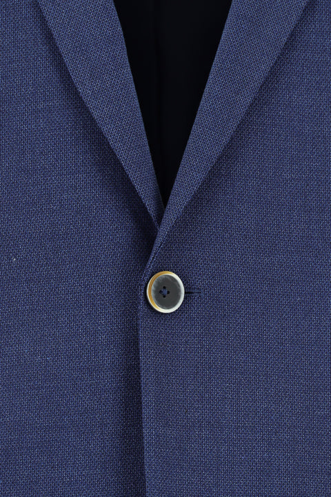 Koyu Mavi  7 Drop Super Slim Fit Eksra Dar Kesim Desenli Blazer Ceket