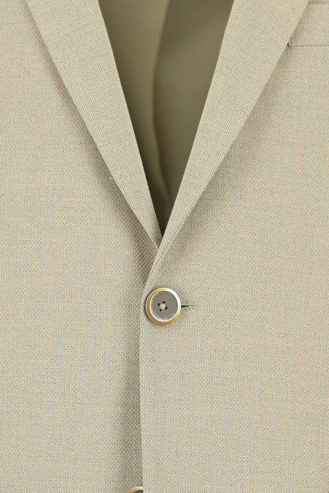 Orta Bej 7 Drop Super Slim Fit Eksra Dar Kesim Desenli Blazer Ceket