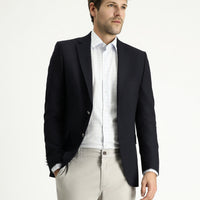 Koyu Lacivert 6 Drop Regular Fit Standart Kesim Yünlü Blazer Ceket