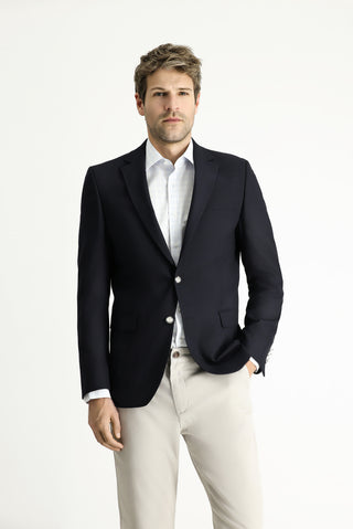  Koyu Lacivert 7 Drop Slim Fit Dar Kesim Yünlü Blazer Ceket