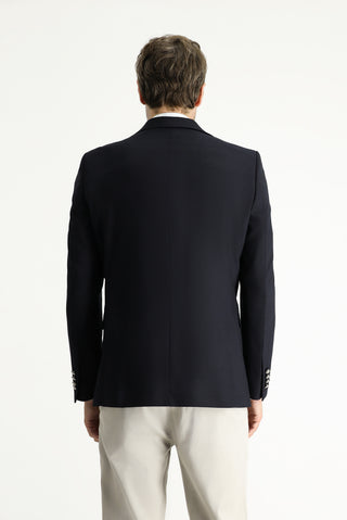  Koyu Lacivert 6 Drop Regular Fit Standart Kesim Yünlü Blazer Ceket