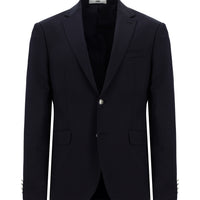 Dark Navy 6 Drop Regular Fit Standard Cut Wool Lycra Stretchy Seasonal Blazer Jacket