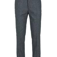 Mid Smoked 4 Drop Relaxed Fit Linen Blend Classic Fabric Trousers