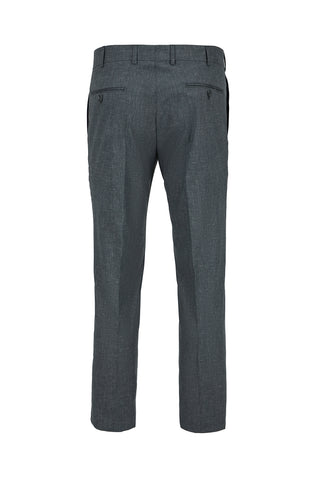  Orta Füme 7 Drop Slim Fit Dar Kesim Keten Karışımlı Klasik Kumaş Pantolon