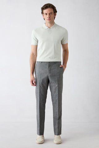  Koyu Füme 6 Drop Regular Fit Standart Kesim Keten Karışımlı Klasik Kumaş Pantolon