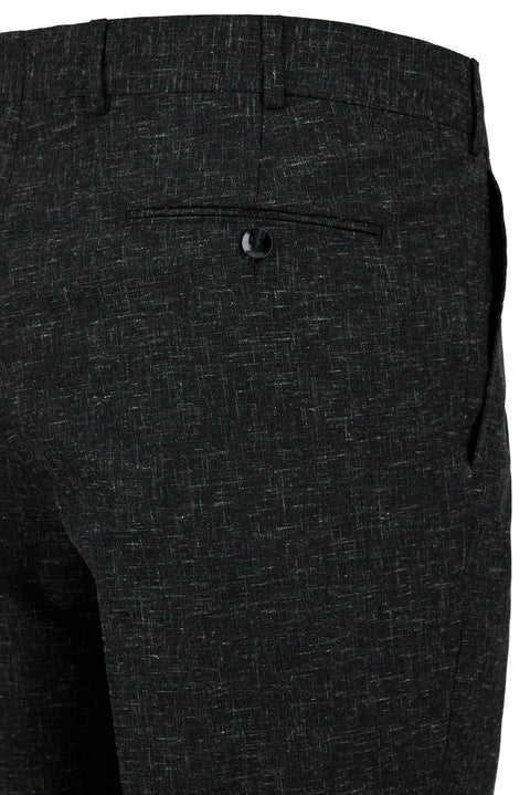 Koyu Antrasit 4 Drop Relaxed Fit Rahat Kesim Keten Karışımlı Klasik Kumaş Pantolon