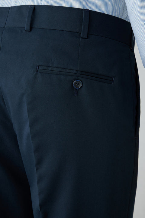 Medium Navy 7 Drop Slim Fit Classic Fabric Trousers