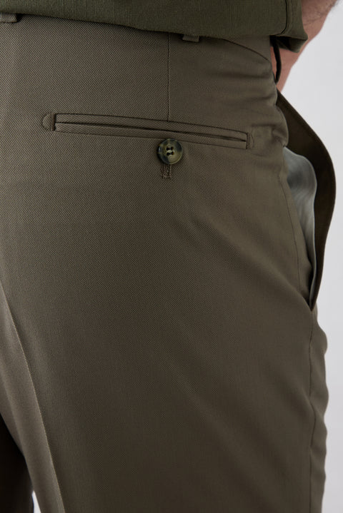Orta Haki 7 Drop Slim Fit Dar Kesim Klasik Kumaş Pantolon
