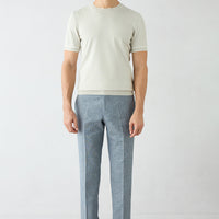 Light Navy Blue 6 Drop Regular Fit Standard Cut Straight Classic Trousers