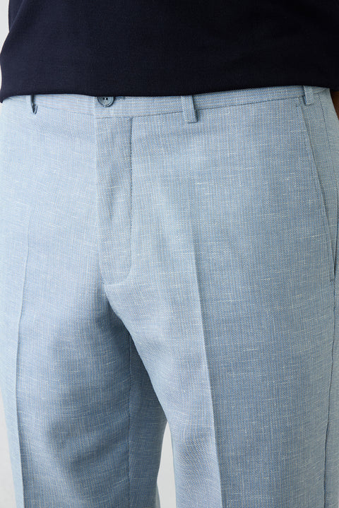 Light Blue 4 Drop Relaxed Fit Classic Trousers