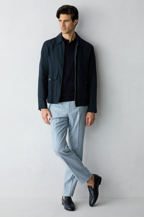 Light Blue 4 Drop Relaxed Fit Classic Trousers