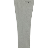 Medium Grey 4 Drop Relaxed Fit Classic Wool Flannel Trousers with Buckle