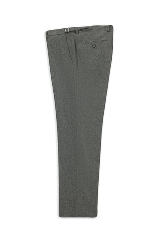  Orta Füme 4 Drop Relaxed Fit Rahat Kesim Tokalı Yünlü Flanel Klasik Pantolon