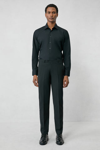  Siyah 4 Drop Relaxed Fit Rahat Kesim Klasik Kumaş Pantolon