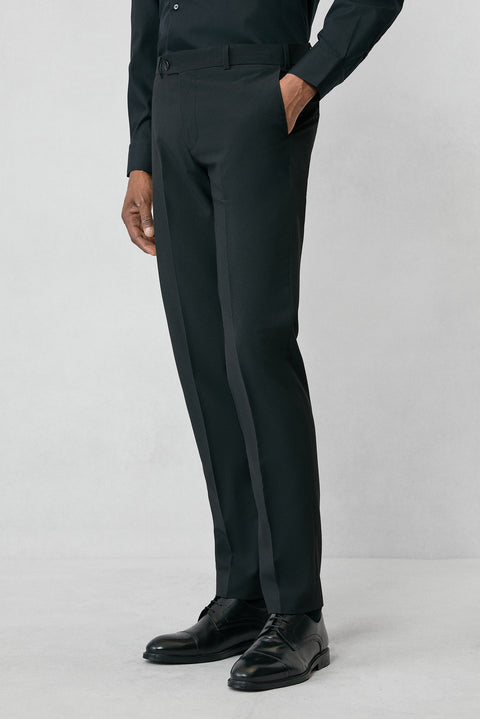 Black 7 Drop Slim Fit Classic Fabric Trousers
