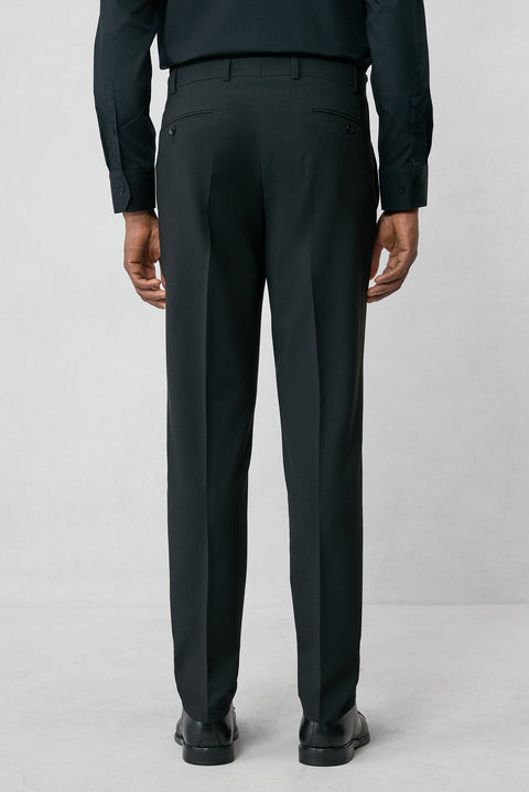 Siyah 4 Drop Relaxed Fit Rahat Kesim Klasik Kumaş Pantolon