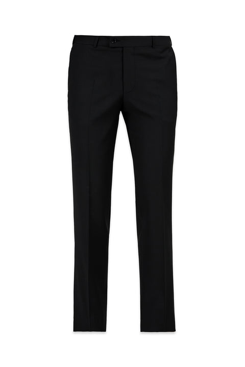 Siyah 7 Drop Slim Fit Dar Kesim Yünlü Klasik Kumaş Pantolon