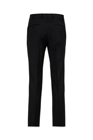  Siyah 7 Drop Slim Fit Dar Kesim Yünlü Klasik Kumaş Pantolon