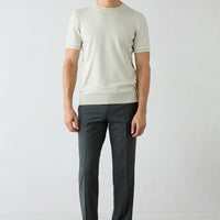 Orta Füme 7 Drop Slim Fit Dar Kesim Yünlü Klasik Kumaş Pantolon