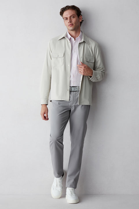Light Grey Relaxed Fit Canvas / Chino Trousers