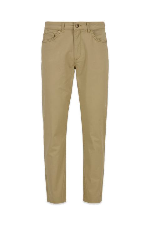 Mid Beige Relaxed Fit Canvas / Chino Trousers