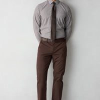 Orta Kahve Relaxed Fit Rahat Kesim Yandan Cep Kanvas / Chino Pantolon