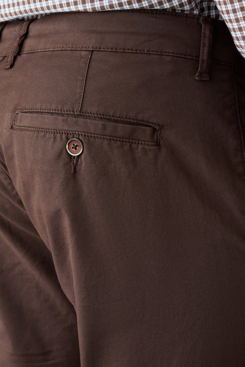 Orta Kahve Slim Fit Dar Kesim Yandan Cep Kanvas / Chino Pantolon
