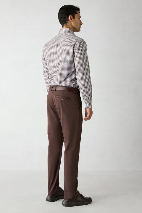 Orta Kahve Slim Fit Dar Kesim Yandan Cep Kanvas / Chino Pantolon
