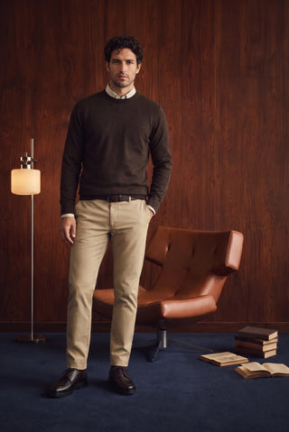  Orta Bej Relaxed Fit Rahat Kesim Yandan Cep Kanvas / Chino Pantolon