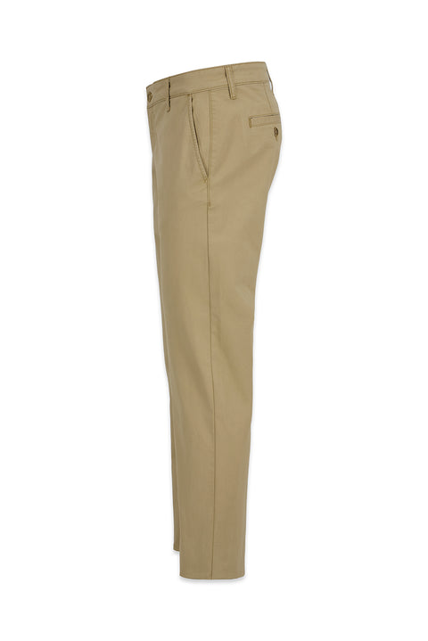 Mid Beige Regular Fit Standard Cut Canvas / Chino Trousers