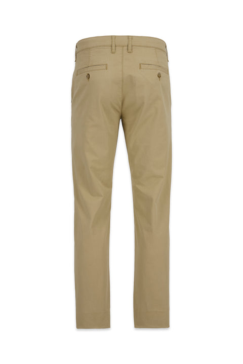 Mid Beige Relaxed Fit Canvas / Chino Trousers
