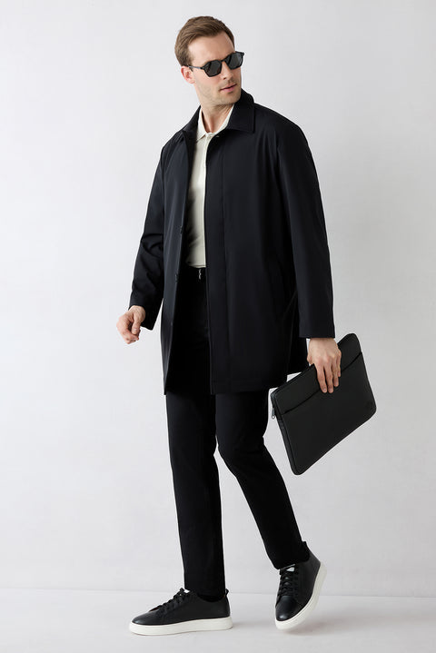 Black Slim Fit Stretch 5-Pocket Canvas / Chino Trousers