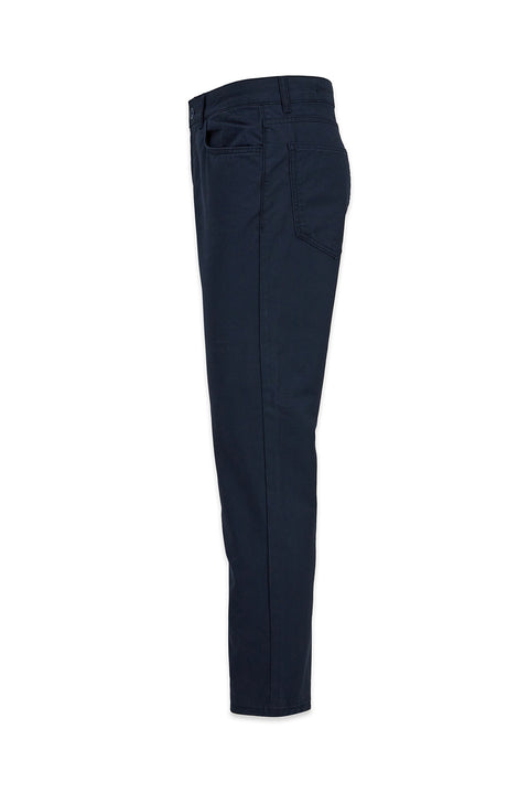 Orta Lacivert Regular Fit Standart Kesim Likralı 5 Cep Kanvas / Chino Pantolon