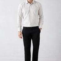 Black Regular Fit Standard Cut Side Pocket Canvas / Chino Trousers