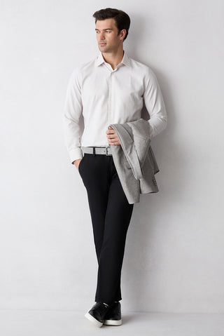  Siyah Slim Fit Dar Kesim Yan Cepli Kanvas / Chino Pantolon
