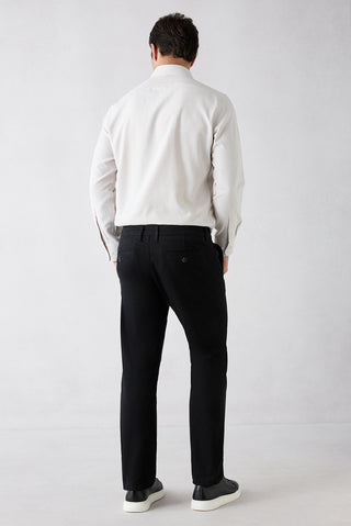  Siyah Slim Fit Dar Kesim Yan Cepli Kanvas / Chino Pantolon