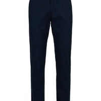 Mid-Navy Regular Fit Standard Cut Side Pocket Canvas / Chino Trousers