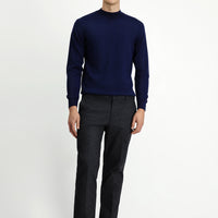 Black 7 Drop Slim Fit Patterned Flannel Classic Trousers