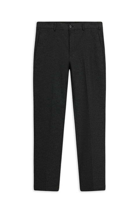Black 7 Drop Slim Fit Patterned Flannel Classic Trousers